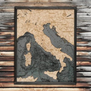 Italy Map Wood